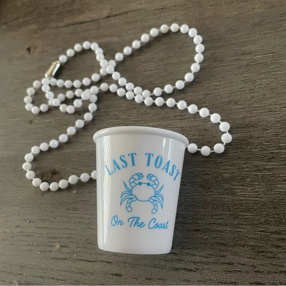 NWOT Last Toast on the Coast Shot Glass Necklace Set